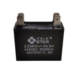 capacitor cuadrado 2.5 mf 440v 2 pataS