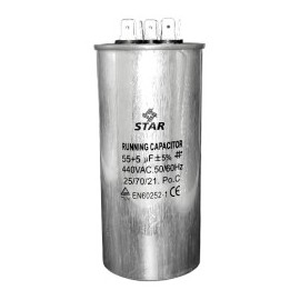 Capacitor de Trabajo 55+5 MF 440V Redondo