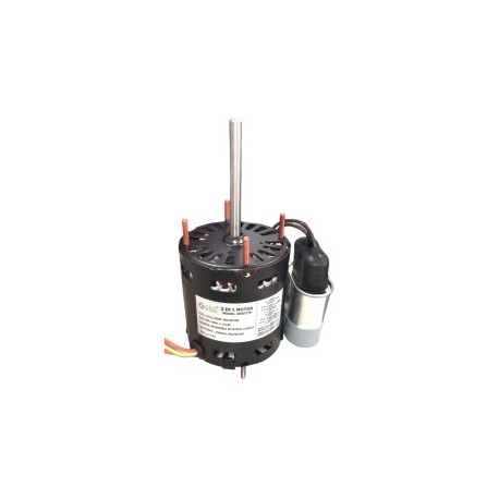 Motor 3 en 1 con Capacitor Reversible 5MF, Reversible 115/220V,1550RPM